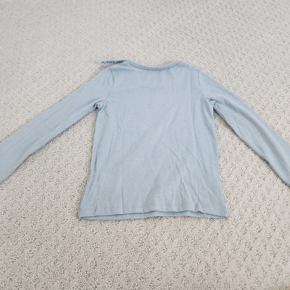 Carters Girls 5T Light Blue Ice Skating Polar Bear Long Sleeve Graphic Tee NWT